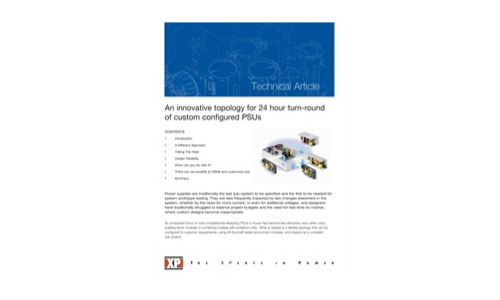 Een innovatieve topologie voor 24-uurs turn-round van aangepaste geconfigureerde PSU