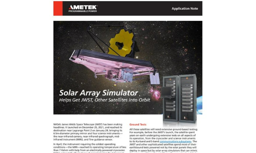 Solar Array Simulator helpt JWST en andere satellieten in een baan om de baan te krijgen